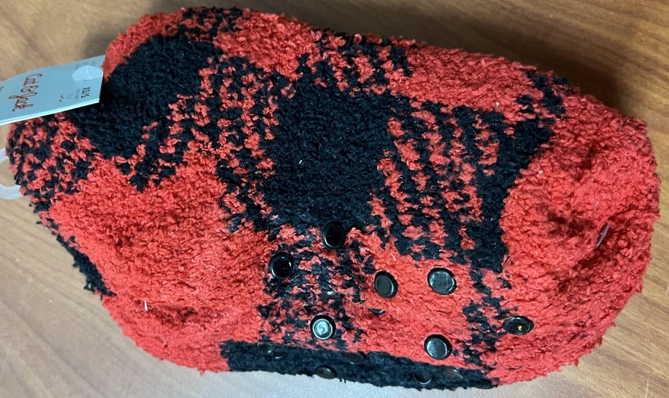 Calcetines tobilleros súper suaves Cat & Jack parte inferior con agarre 2 pares rojo negro XS/S 11-1 nuevos Foto 4 de 4