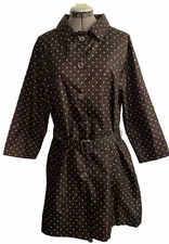 Capelli New York Belted Raincoat Size L Pit To Pit 24” L 37”