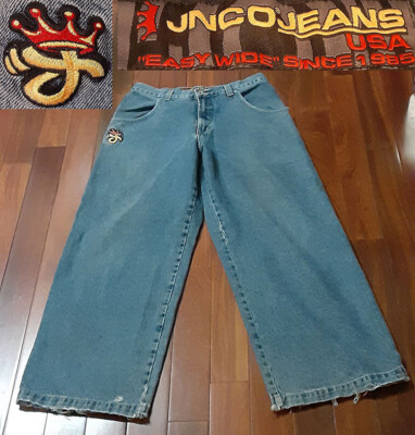 【入手困難】 Jeans 90s ロゴ タンク ワンピース Rare JNCO Crown One7Nine Jeans 34x32 Easy Wide Rave Skater