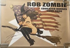 ROB ZOMBIE Educated Horses Tour 2006 PROMO POSTER Signed AUTOGRAPHED White VG
