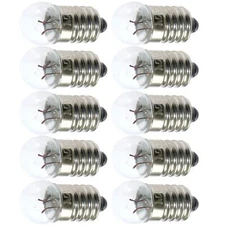 10 Pack E10 Mini Light Bulbs 3.8V 0.3A Screw Base Indicator Light Bulb