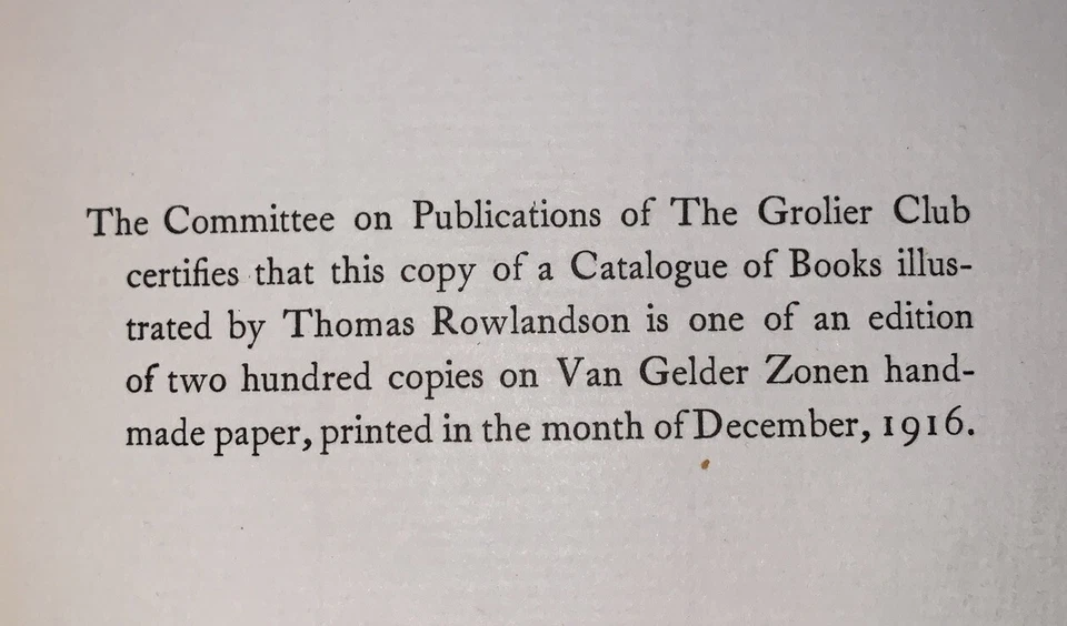 1 of 200, 1916, 1st Ed, CATALOGUE OF BOOKS ILLUSTRATED by THOMAS ROWLANDSON - Image 2 of 4