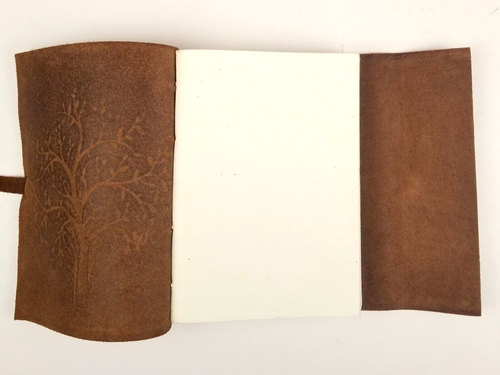 Moonster Leather Tree of Life Journal 7"x5" Unlined Pages Refillable NEW - Picture 3 of 11
