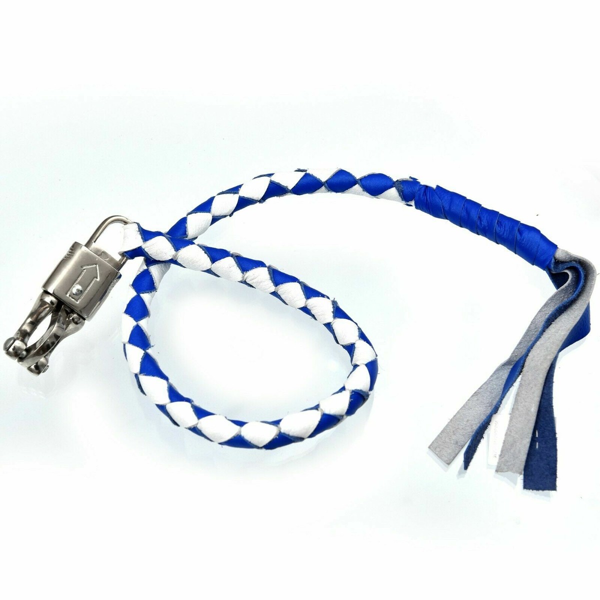 アクセサリー WHIP Biker whip Blue& White Leather in 36