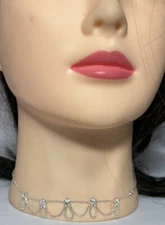 Claire's Y2K Choker Collar Necklace Rhinestone Victorian Revival Romantic SS1630