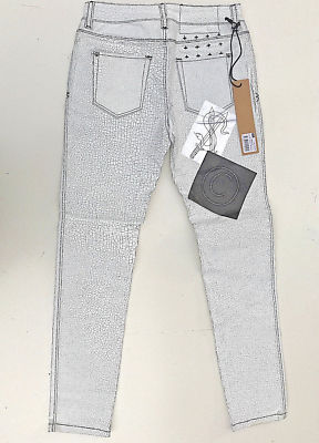 パンツ ksubi 28 white NEW KSUBI Men's Solid White Embroidered