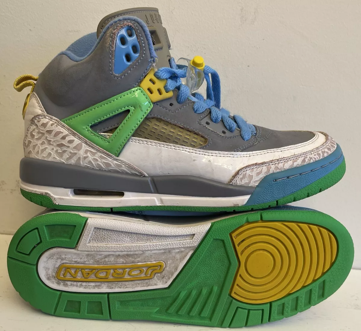 Nike Jordan Spizike GS Easter Stealth Grey Green Blue 317321-056 Size 6.5Y