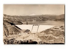 1946 RPPC Shasta Dam & Mt. Foto real de Shasta Calif por AB Ferl posterior a la Segunda Guerra Mundial