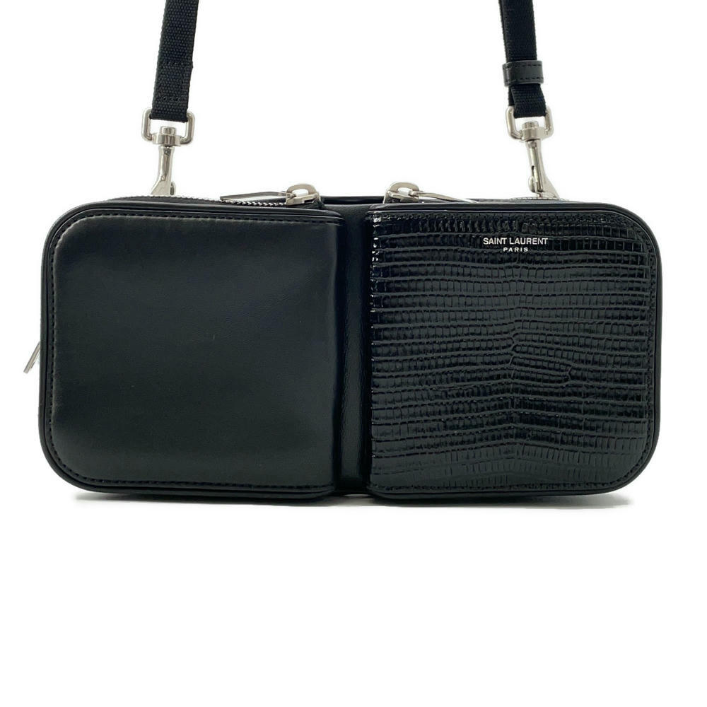 Borsa a tracolla SAINT LAURENT PARIS in pelle pelle goffrata nera 712569