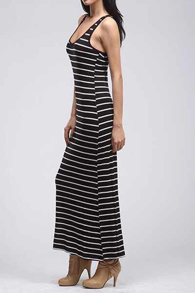 chinese dress ladies Womens Rib Knit Racerback Tank Midi Dress, White, Size XL main image 0