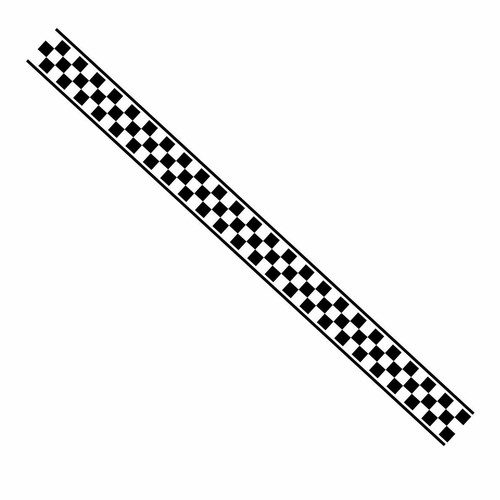Pegatina Racing cuadros rayas coche moto estilo 99 x 8 cm Classic Parts - Imagen 2 de 5