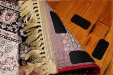 Heavy-duty 24 pairs of self-adhesive hook and loop tape strips  anti-slip rug