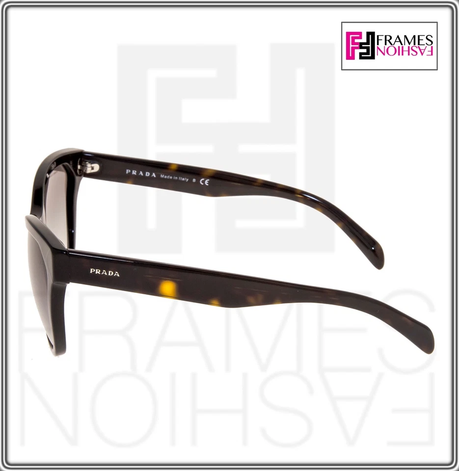 PRADA 21S Black Tortoise Brown Cat Eye Sunglasses PR21SFS Triangle Authentic - Image 2 of 4
