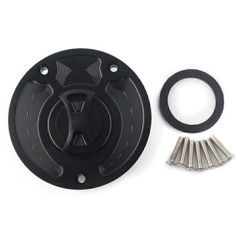 Motorbike Alu Fuel Gas Tank Cap Cover Protector Black For Kawasaki ZX10R ZX9R - Picture 4 of 12