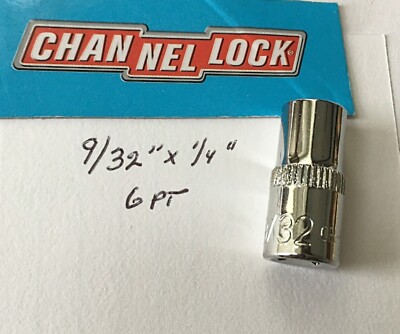 CHANNELLOCK  9/32'' x 1/4'' DR  STANDARD  SOCKET  6 Point Free USA Shipping