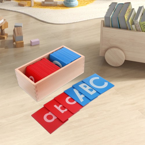 1 Set Kinder Montessori Alphabet Bord Mit Schleifpapier Buchstaben Holz Sprache - Bild 7 von 12