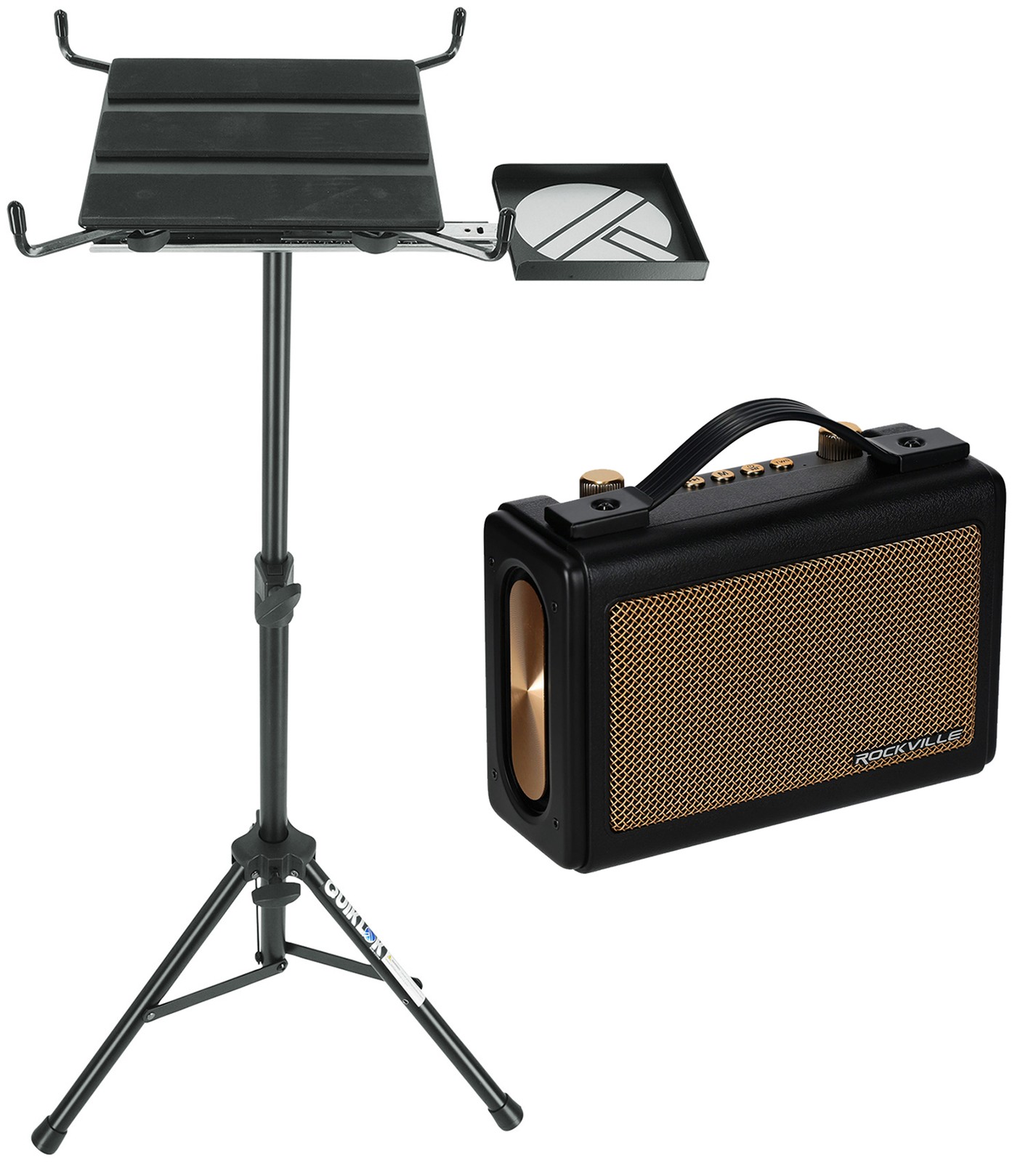 Quik Lok LPH-003 Laptop/ipad/Tablet Stand w/Pull-Out Mouse Tray+Home Speaker