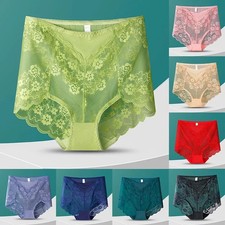 2 Pack High Waist Briefs Tummy Control Girdles Lace Shaper Panties M-3XL