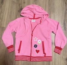 Hanna Andersson Full Zip Hoodie Sweatshirt Embroidered Thumb Holes Size 8/130