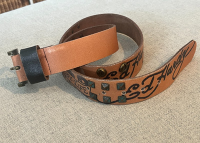 Ed Hardy ''Hardy Life'' Vintage Leder Gürtel/Leather Belt, normale Größe
