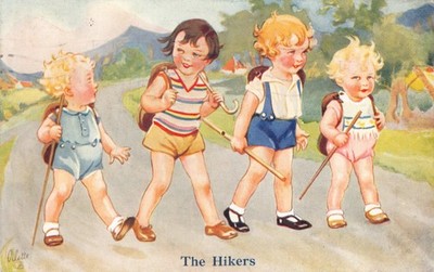 AK Kinder Die Wanderer Raphael Tuck Oilette verschickt Juli 1942
