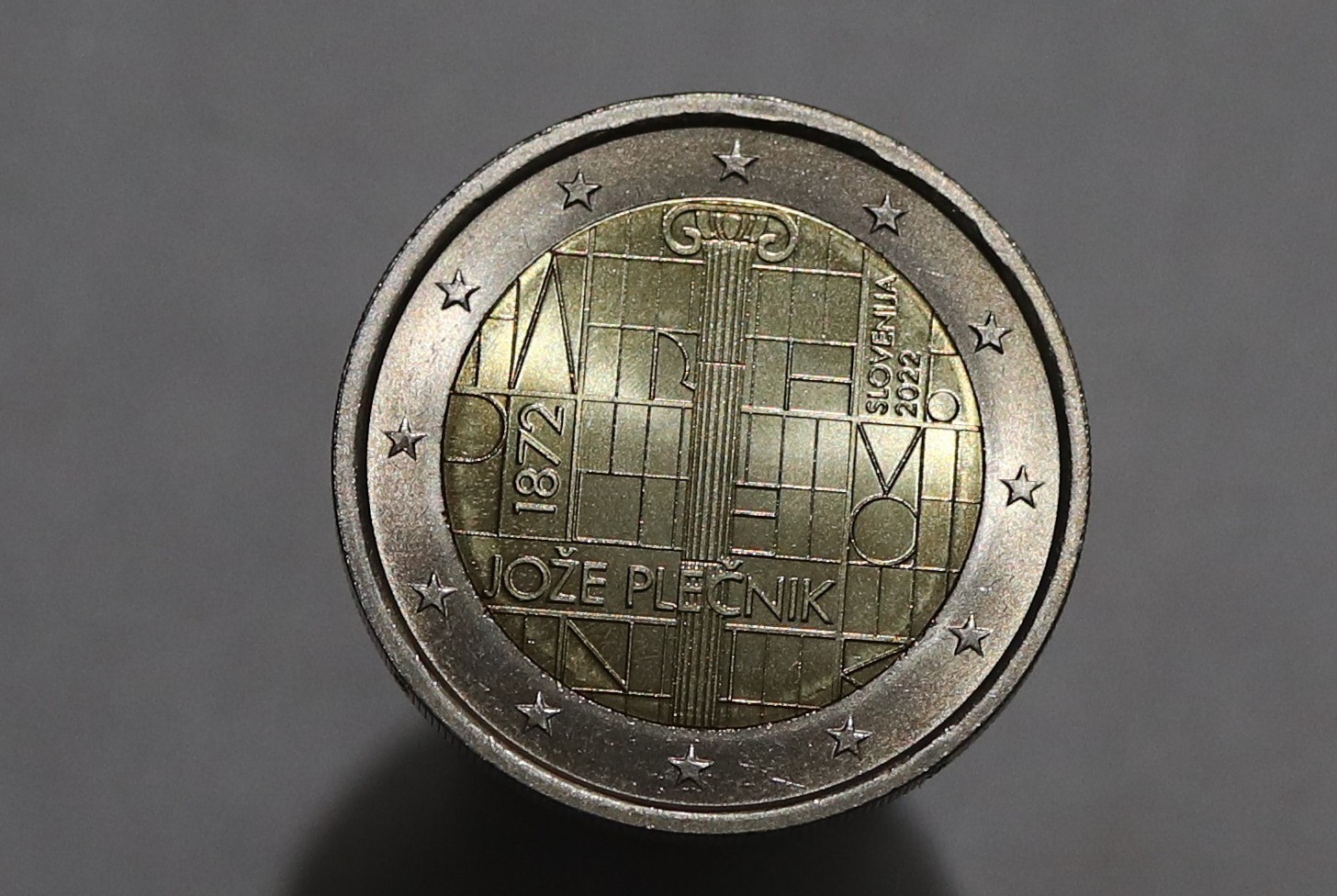 🧭 🇸🇮 SLOVÉNIE 2 EURO 2022 Jože Plečnik BIMETAL UNC B96 #Z4043