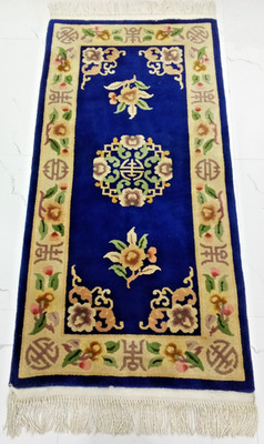 2'5 X 5'ft  Chinese Aubusson Oriental Rug Full Pile Hand Made 100% Wool Blue tib