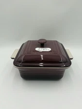 Le Creuset 3L / 9” Square Covered Casserole Dish | RARE Retired Fig Color NEW