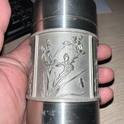 Renaissance Pewter Tea Caddy - 4 Seasons - 97% Tin - Malaysia 