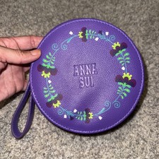 ANNA SUI Makeup Bag Purse Pouch Round excellent condition. No tags never used