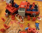 Vintage 1981 Playmobil 3525 Fire Engine Hook & Ladder Truck Set w/Fire Fighters+