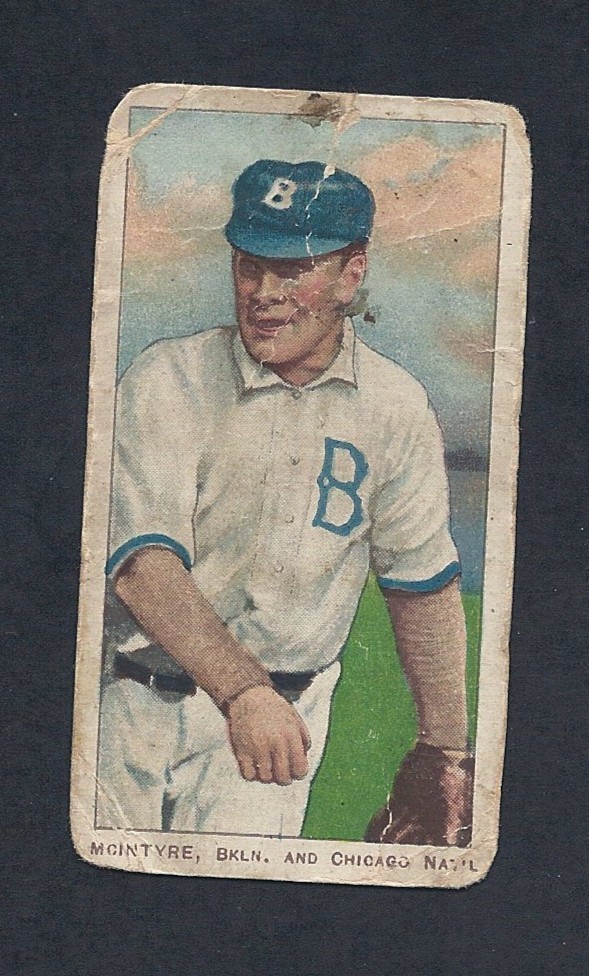 T206 - HARRY MCINTYRE - BROOKLYN & CHICAGO - Sweet Caporal - Rare 2-Team Card!