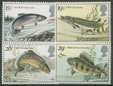 Great Britain 1983 Freshwater Fish Pike Salmon Trout 938/41 MNH