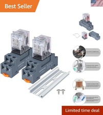 Reliable Electromagnetic Relay 10A 110V/120V AC with LED Signal Lamp - 2PCS