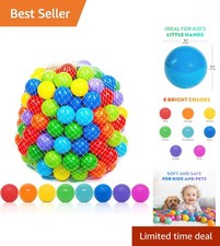 Fun  Safe 50 Pack Mini Ball Pit Balls - Bright Colors for Indoor/Outdoor Play