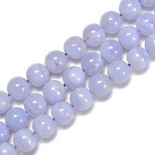 Natural High Quality Blue Lace Agate Smooth Round Beads 4mm 6mm 8mm 15.5''Strand