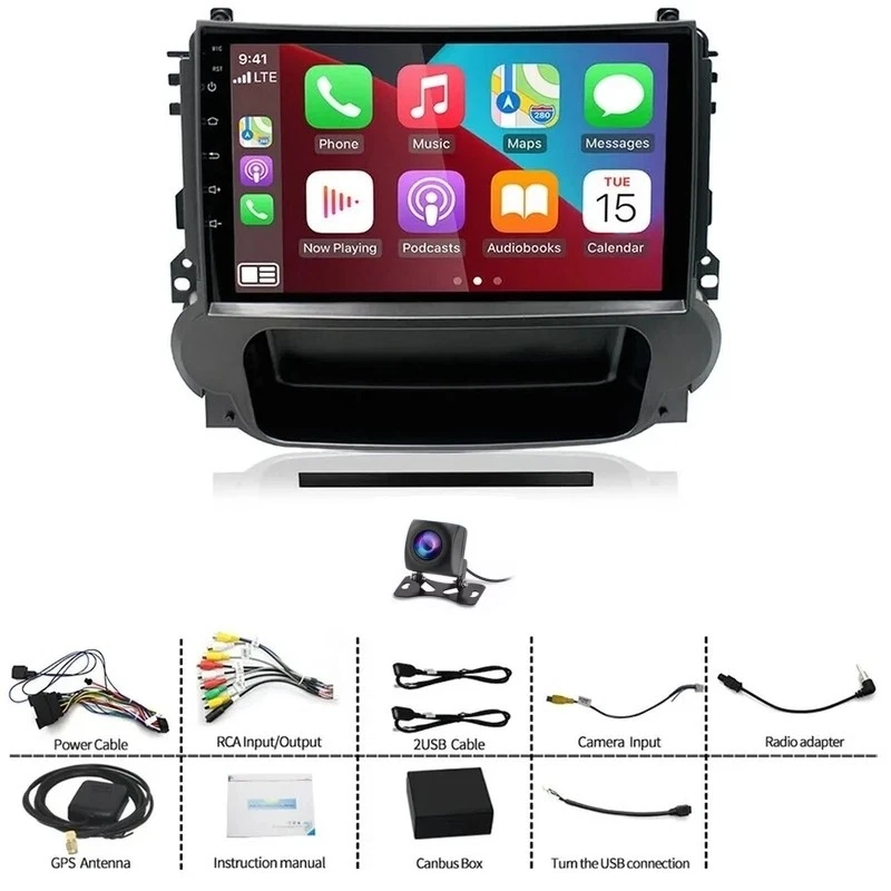 9"" para Chevrolet Malibu 2013-2015 Apple Carplay coche estéreo radio GPS navegación FM Foto 2 de 4
