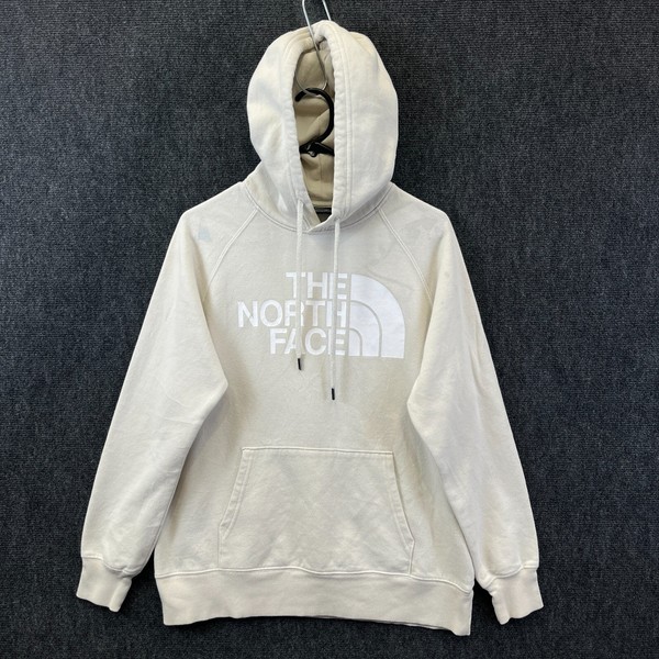 The North Face Half Dome Womens Pullover Hoodie Beige Graphic Fleece Size M