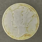 1942-D Mercury Dime – Heavily Circulated Example – 90% Silver