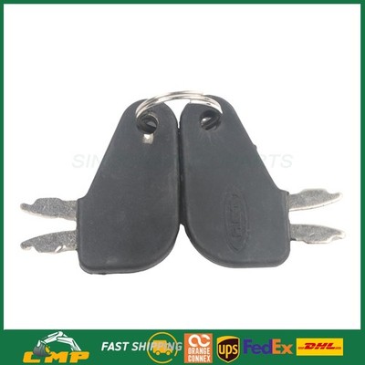 2PC Double Feet Ignition Keys For Caterpillar Excavator Heavy Equipment Parts