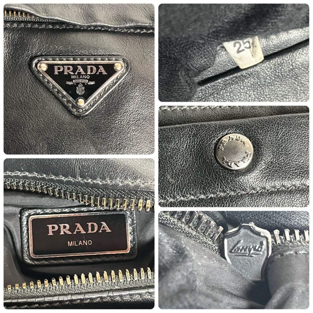 PRADA 2VH079 Calf Leather Shoulder Bag Black thumbnail 8