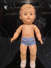 VINTAGE SUN RUBBER COMPANY 12  DOLL 1956 White And Blue suit White Shoes