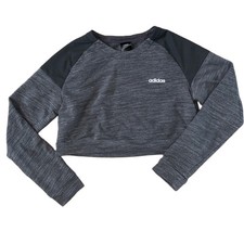 Adidas Gray Crop Top Athletic Sweatshirt Size Large Climalite