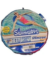 Swimways Water Float Dark & Light Blue Easy To Inflate Close &Carry Spring Float