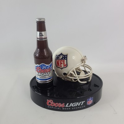 Coors Light Beer Bottle NFL Helmet Back Bar Glorifier Sign 3D LED Light Rare