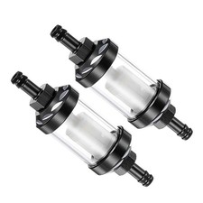 2pcs 8mm Universal Inline Petrol Fuel Gasoline Oil Filter with Filter Element