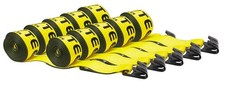 (10 Pack) 3"X30' Winch Straps w/flat hook, WLL 5000  Flatbed Tie Down Strap