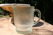 Indiana CRYSTAL ICE Pitcher Tree Bark Textured Glass 64 oz