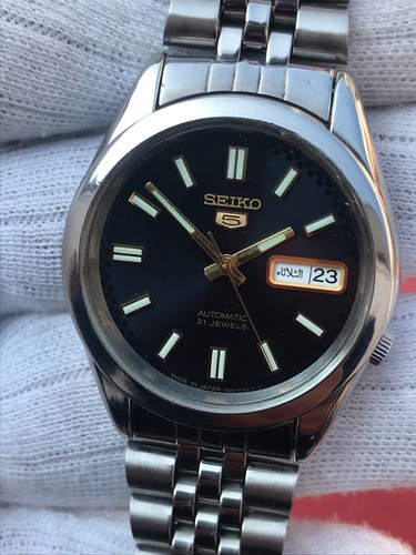 Vintage Seiko 5 Automatic 21 Jewels 7s26-00X0 Day/Date Japan Men's Watch - 第 3/17 張圖片