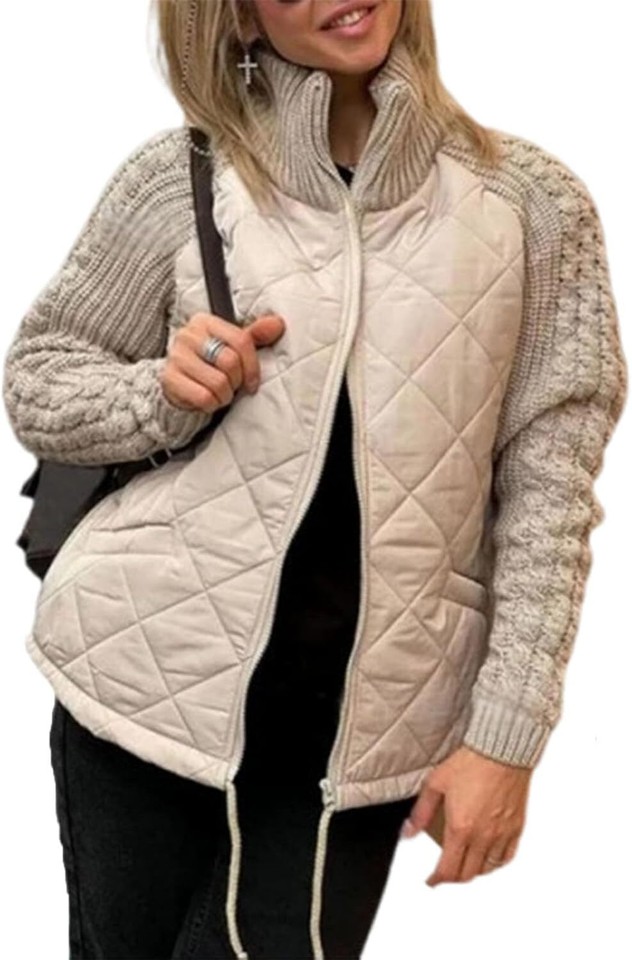 🎁 Hot Sale 40% OFF 🔥2025 New Women's Knit Patchwork Puffy Jacket